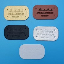 인조가죽 핸드메이드라벨, 골드, 1개