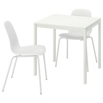 이케아 MELLTORP 멜토르프 / LIDÅS 리도스 테이블+의자2 - 화이트 화이트/화이트 75x75 cm