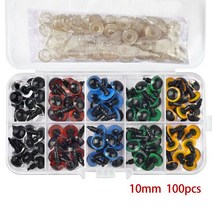 검은 플라스틱 안구 인형 액세서리 장난감 8mm 10mm 12mm 재미있는 DIY 눈 동물 100 개, [02] 100pcs-10mm