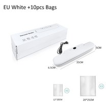원터치 진공 밀봉기 식품 실러 자동 220V 포장 기계 Z-21 씰링 10Pcs 가방, CN, White Only, EU 플러그