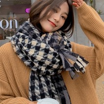겨울 빅사이즈 체크 여성숄머플러 롱 커플목도리