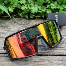 CINALLI 변색 고글 레보 렌즈 자전거 야구 스포츠 라이딩 선글라스, 화이트/레드 (클리어렌즈 포함)