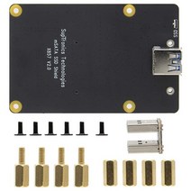 라즈베리 파이 4 msata ssd 어댑터 x857 라즈베리 파이 4 모델 b x857 v2.0 msata ssd 확장 보드 usb3.0 모듈, 검은 색