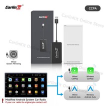 자동차 Carlinkit 유무선 카플레이 안드로이드 자동 동글 미러 화면 수정용 Ariplay 스마트 링크 iOS 1, 02 Wireless CCPA