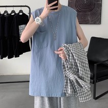 여름민소매티셔츠 23 와이드 루즈핏 등 하트 포켓 라운드반팔티 A150BX2101 P25 4993567672