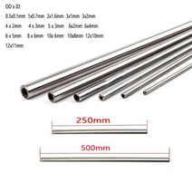 잔디깎기 1 10pcs 250mm500mm 304 원활한 Stainlessy 철강 모세관, 4x3mm  5pcs+250mm