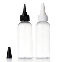 허브스프레이 플라스틱용기 뾰족캡 흰색 검정100~500ml, 100ml, 투명용기 검은색캡