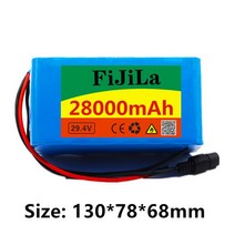 전동킥보드 배터리 24v 28ah 7s3p 18650 배터리 29.4v 28000mah, 푸른