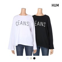 [HUM]여) 오버핏 타이포 그래픽 티셔츠(FHNSCTR522M)