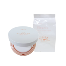 식물나라 산소수 생기 톤업 선 쿠션 15g(SPF50+) 본품+리필 -, 생기피치 + 리필