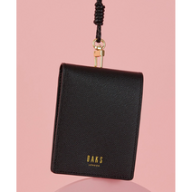 닥스 블랙 가죽 목걸이카드지갑