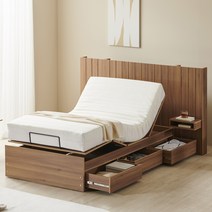 헤이즐 모션베드 서랍형 침대 LED침대 슈퍼싱글 SS 아카시아 프레임, 기본 헤드, 슬립M-50 매트리스