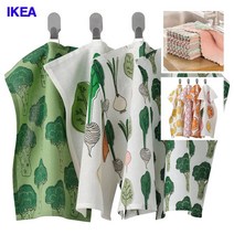 [무료배송]이케아온라인몰 핸드타올 면 행주 순면 주방 거즈 수건, 30x40 그린 핸드타올+요술 행주