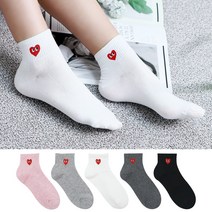 여자 미니 하트 베이직중목 양말 10켤레