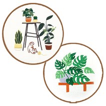 러브핑코 프로방스 십자수 프랑스자수 DIY 인테리어 자수 12종, 05. 레이지+몬스테라