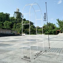 White 조립식 장미아치 정원아치 가든아치 240cm