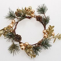 크리스마스 캔들링 리스 벽장식 현관문장식 캔들 홀더 0.6831ea, SH_ 실버