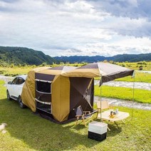 차량 도킹텐트 캠핑 트렁크 차박 SUV 카크닉 카쉘터 사이드 캐노피 산타페 카니발 투싼, 옐로우 패키지 1