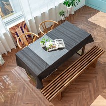 제인이즈제인 코튼린넨방수식탁보 테이블보, 차콜 6인용