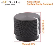 오디오 앰프 음향 20x17mm 30x18mm 가공 솔리드 알루미늄 볼륨 포인터 노브 전위차계 캡 버튼 6mm 홀 하이, 02 20x17mmBlack, 02 20x17mm-Black