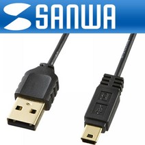 OQQ443212KU 2m 초슬림 SLAMB520BK 케이블 USB2.0 5핀 SANWA Mini, 단일옵션