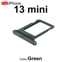 블랙/레드/실버/핑크/블루 Sim 카드 SIM 트레이 슬롯 홀더 아이폰 13 미니 13 미니 교체 부품, 06 Green