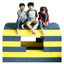 플레이 블럭 30EA 세트 소프트 빅 블록 어린이집 유치원 초등학교 교육 완구 교구, 그린_높은돌기(24개), 그레이_마감블럭(6개)