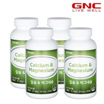 [GNC] 칼슘 앤 마그네슘 60정(30일분)x4병 /총240정, 옵션선택, 색상:단일상품
