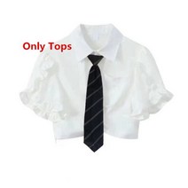 하객룩투피스 하이틴룩 봄 셋업 여름 패션 셔츠 넥타이 탱크 드레스 투피스 세트 스타일 화이트 블라우스드레스 의상