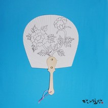 민화도안부채|모란도|편부채|민화부채, 1개