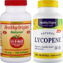 헬시오리진스 Lyc-O-Mato 토마토 라이코펜 컴플렉스 15mg 소프트젤, 라이코펜 180개입 + 셀레니움 180개입, 1개, 180정