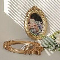 인별 감성 빈티지 골드 스탠드 거울 인테리어 소품, 샴페인골드
