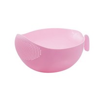 과일세척기 Fruit Vegetable Washing Machine 쌀 체 플라스틱 소쿠리 쌀 세척 필터 스트레이너 바구니 주방, 01 pink