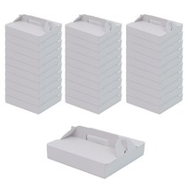 크라운포장 손잡이형 무지 화이트(W) 피자박스 (255 X 255 X 50mm) 50개입, 9인치(255 X 255 X 50mm) 50개입, 50개