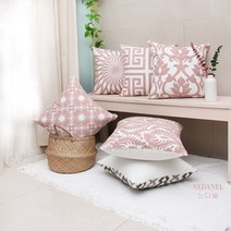 쇼파쿠션 북유럽 사각 소파 쿠션 솜포함 실버카멜리, 14-핑크레이몬