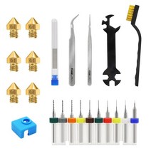 3D 프린터 노즐 0.4mm MK8 엔더 3 노즐 황동 20개 M6 스레드 포함 Creality Ender-3/Ender 3 Pro/Ender 3 V2 시리즈 3D 프린터 노, 0.4mm Ender 3 Nozzle Kit