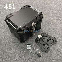 알루미늄탑박스 범오토바이 합금 박스 후면 수하물 방수 45L 65L 테일 케이스 트렁크 팩 좌우 보관, 블랙 옵션 45L