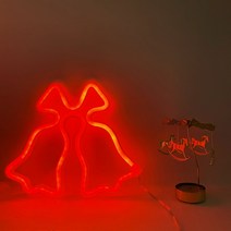 데일리오니 크리스마스 조명 벽장식 꾸미기 네온사인 led 무드등, 벨+레드