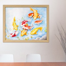 나봄갤러리 비단구어도 잉어그림 액자, 3.내츄럴 액자