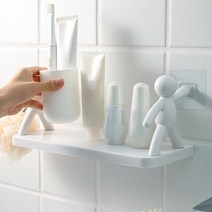 슬라이드형 전면거울장 욕실 선반 샤워 보관 랙 비누 샴푸 정리함 화장실수납함 슬라이드식, White