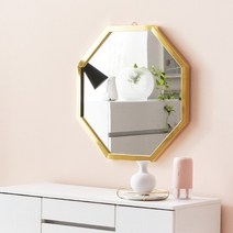 채우리 프레시티지 인테리어 화장대 정팔각 거울 소, 골드