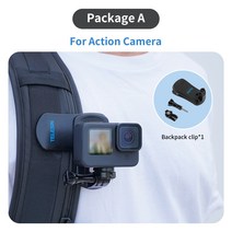 액션캠대여 초미니무선카메라 바디캠 TELESIN-고프로 히어로 9 8 7 6 5 블랙 백팩 클립 360 오스모 액션용 로터리 마운트 샤오이 Insta360 ONE R 액션 케마, [01] For Action Camera