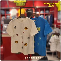 인디고키즈 [빠른배송+루즈핏] MNW 콜라보한 유니크한 라인으로 얇고 시원해서 어디에나 누구나 입기 좋은 MNW 언스마일 패턴 반팔 티셔츠 IKRA225W3