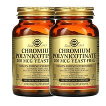 솔가 Solgar Chromium Polynicotinate 크롬 폴리니코티네이트 200mcg 100캡슐, 2팩
