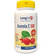 Longlife LongLife® Acerola C 500 |비타민 C 로즈힙 헤스페리딘 및 루틴이 함유된 츄어블 아세로라 보충제 |30정 |오렌지 맛 |방어 |도핑 없음, 2개
