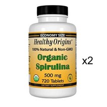 Healthy Origins 헬시 오리진스 오가닉 스피루리나 500mg 720 타블렛 2병