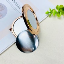 헤세드 DIY) 빗살무늬 콤팩트거울 양면거울 손거울, 로즈골드1개
