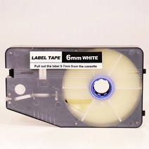 M&S 튜브터치 T-5000 라벨테이프 6MM, LM506WL(화이트)