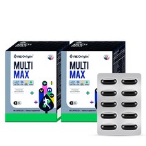 종합비타민 오메가3 루테인 비타민B 엽산 영양제 엔젯오리진 멀티맥스 60캡슐 x 2개