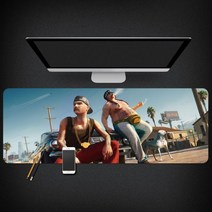 Grand Theft Auto 마우스 패드 GTA5 마우스 패드 대형 컴퓨터 게임 노트북 키보드 마우스 장패드 책상 패드 pc 게임 모바일 게임 캐릭터 마우스패드, 08_300x800mm | 3mm